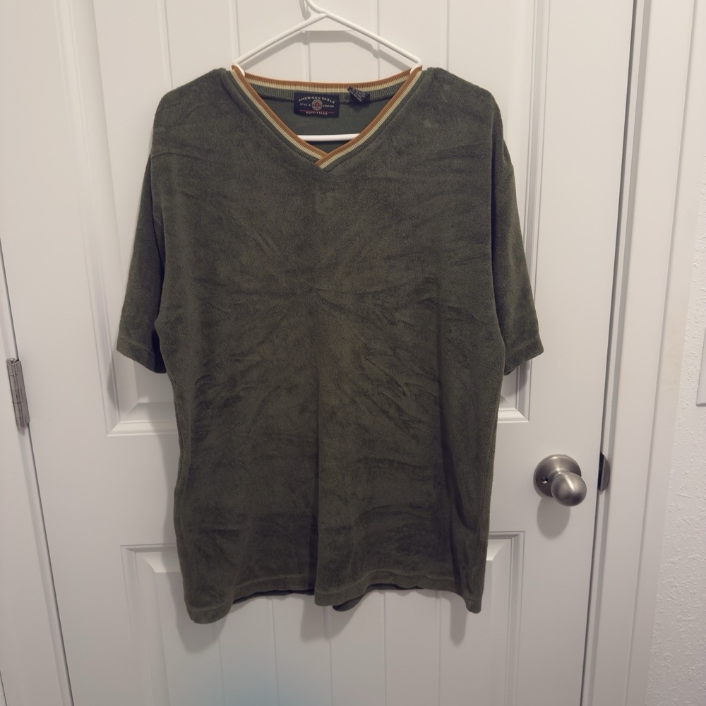 American Eagle Outfitters‎ Men's Vintage Olive Green Textured Shirt Size Medium